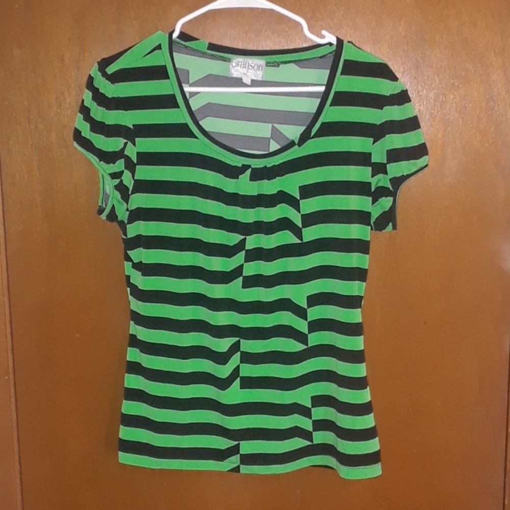 Retro green and black top